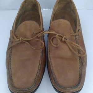 Manila 42 Leather Italy Brown Casual Business Occasion Slip On Loafers Shoes